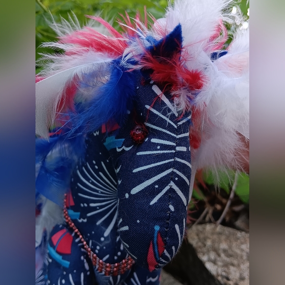 Handmade Plush Horse "FireWorks" - Picture 9 of 11